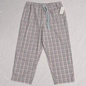 Casual 100% Cotton Lounge Summer Plaid Pants